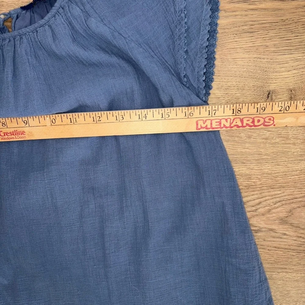 Polo Ralph Lauren Dress Flowy Ruffles Blue Girls 10 Peasant‎ Prairie Cottagecore